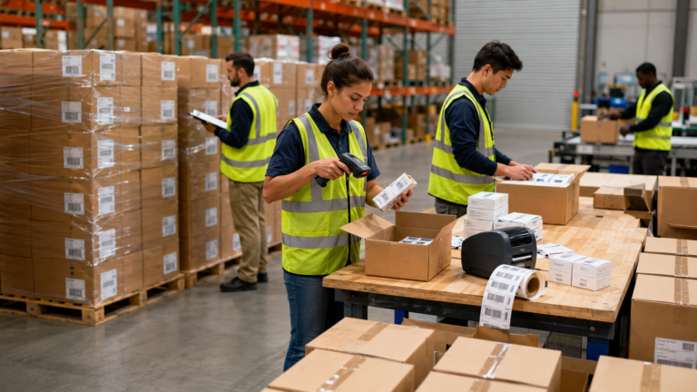 FBA prep warehouse receiving imported products for Amazon sellers