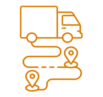 icon freight broker truck with several stops