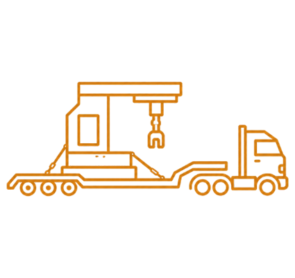 icon truck with flatbed oversized load
