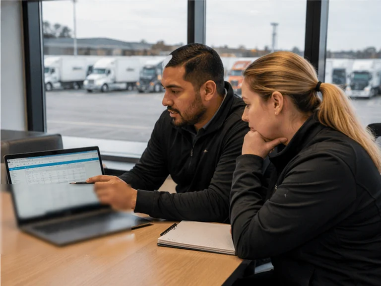 Logistics team reviewing FBA prep routing and provider options in an office.